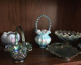Carnival and Fenton glass.