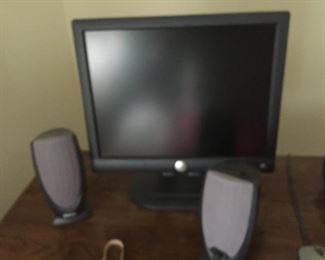 Computer and speakers.