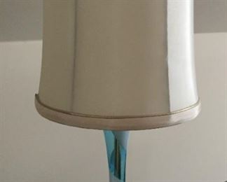 Lamp with Swirl Glass Base.