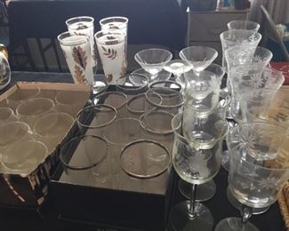 Large selection of glassware.
