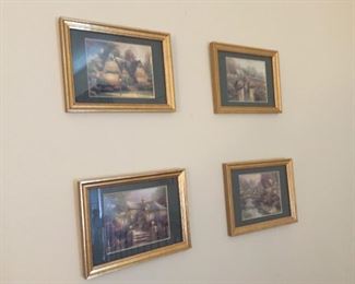 Set of framed prints.