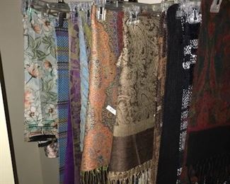 Large selection of women's gloves and scarves.