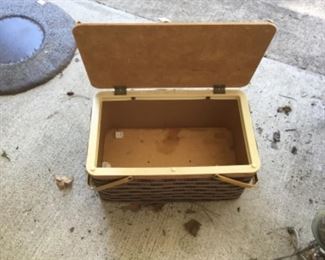 Carport items - picnic basket - open