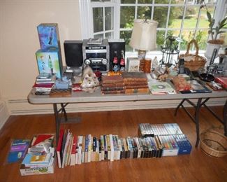 Books, Stereo, Lava Lamps, etc