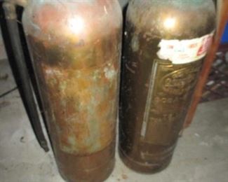 Two General Quick Aid Fire Guard Fire Extinguisher Vintage Brass