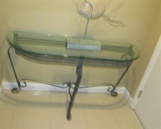 Glass & Iron Console Table