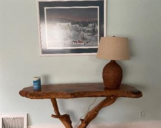 Handcrafted cedar table from Woodland Creek Interiors