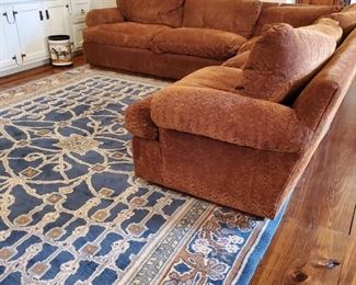 sectional 30h x 110w x 120d.   Rug: 11.5' x 9.5ft