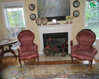 Elegant Victorian Chairs - "Kimball Brand - Quality Mahogany Wood.... 