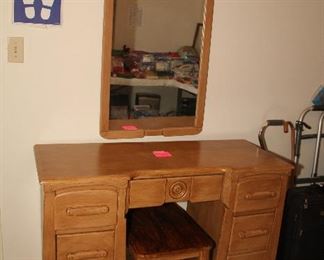 Vanity with Mirror and Bench