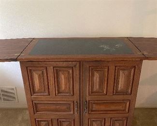 Ricardo Lynn 1970's Bar with Green Marble Inlay Top  $450