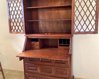 Ricardo Lynn 1970's Secretary Cabinet, Two Piece                Measures 39"w x 19"dp x  73" h, or 41"h with top portion removed.  $500