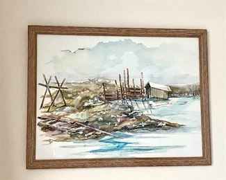 Seascape Watercolor signed H. Pierce $125
