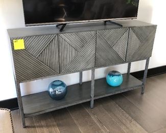#6) - $400 - Console Table/Media Cabinet with 4 magnetic closing doors.  60w x 14d x 36h.   This item may not be picked up until Wednesday, Oct 14 between 3:00 and 7:00 p.m.