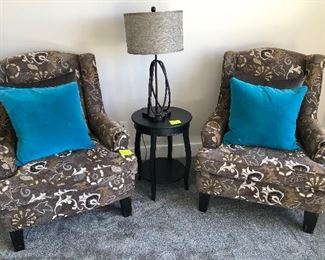 #11A & 11B) - $300 Each -Set of 2 Upholstered Armchairs.  34w x 36d x 40h.