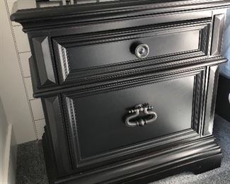 #13)  $900 - King Size Solid Wood Bedroom Set with 2 Matching Nightstands.  Headboard is 70 inches tall.  Night Stands 29w x 17d x 30h.  #14) $150) King Mattress and BoxSprings Sold Separately.  - Mattress and Box Springs are New.  This item may not be picked up until Wednesday, Oct 14 between 3:00 and 7:00 p.m.