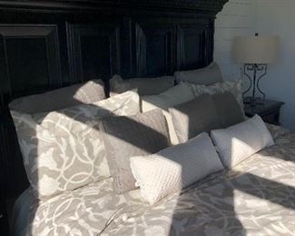 #13)  $900 - King Size Solid Wood Bedroom Set with 2 #13)  $900 - King Size Solid Wood Bedroom Set with 2 Matching Nightstands.  Headboard is 70 inches tall.  Night Stands 29w x 17d x 30h.  #14) $150) King Mattress and BoxSprings Sold Separately.  - Mattress and Box Springs are New.  This item may not be picked up until Wednesday, Oct 14 between 3:00 and 7:00 p.m.