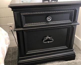 #13)  $900 - King Size Solid Wood Bedroom Set with 2 Matching Nightstands.  Headboard is 70 inches tall.  Night Stands 29w x 17d x 30h.  #14) $150) King Mattress and BoxSprings Sold Separately.  - Mattress and Box Springs are New.  This item may not be picked up until Wednesday, Oct 14 between 3:00 and 7:00 p.m.