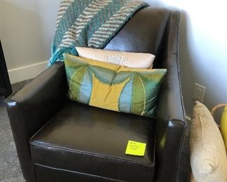 #19)  $200 - Leather Arm Chair.  30w x 34d x 34h.