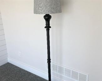 #32)  $50 - Black Metal Floor Lamp. 64 inches tall.  