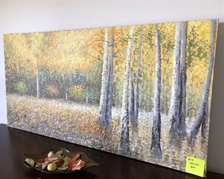 #119)  $60 - Canvas Art.  55 x 28.