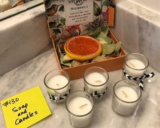 #130) $8 - Set of Soap and Candles.