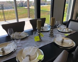 #144) $12 - Set of 6 Crystal Wine Glasses.  