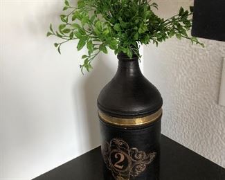 #152) $12 - Metal Vase with Plant.  