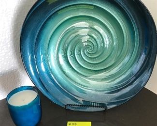 #153) $20 - Decorative Bowl on Stand with Candle.  