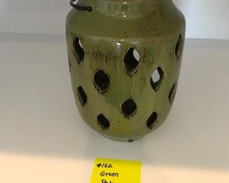#162) $12 - Decorative Green Ceramic Pot.