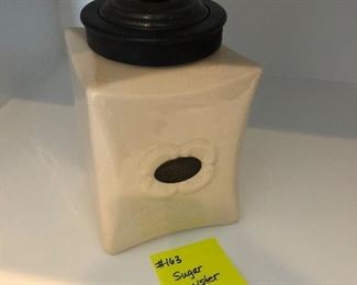 #163) $15 - Ceramic Sugar Canister.
