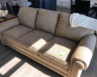 #3) - $600  Smith Brothers of Berne Upholstered Sofa with Nailhead Trim.  84w x 39.  This item may not be picked up until Wednesday, Oct 14 between 3:00 and 7:00 p.m.