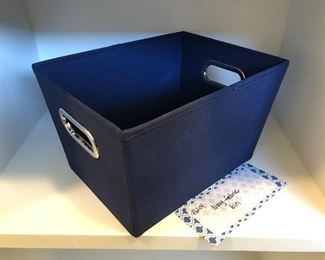#204) $8 - Navy Canvas Bin