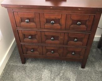 #22)  $500 - Solid Wood Queen Bedroom Set.  Includes Bed, Dresser and 2 Nightstands.  Dresser measures 65w x 18d x 38h. Nightstands measure 29w x 17d x 28h.  Headboard is 66 inches tall.  Mattress and Boxsprings sold separately.  #22A)  $150 Queen Mattress and Boxsprings.  (New)  This item may not be picked up until Wednesday, Oct 14 between 3:00 and 7:00 p.m.