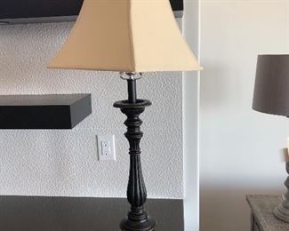 #200) $40 - Table lamp. 32 inches tall.