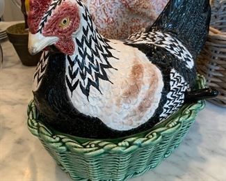 $50 Portuguese Ceramic Rooster Soup Tureen. 