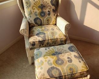 Rattan Chair and Ottoman