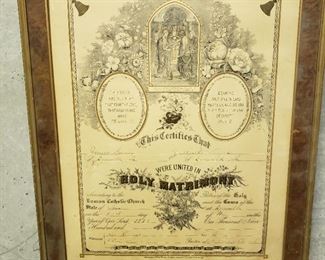 Vintage Marriage Certificate