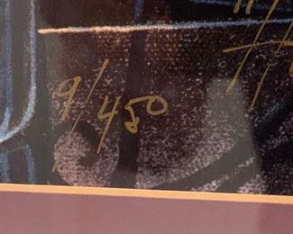 *Signed* Numbered  Ron Picou Rainy Street	23x29in