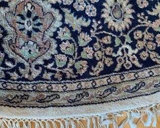 Heavy 8ftRound Hand Knotted Wool Rug India	100 inches diameter	