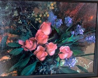 *Original* Art Ron Picou Floral Bouquet Painting	21 x 24 x 3	HxWxD