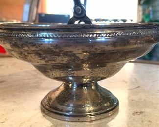 #2 Sterling Silver Compote Footed Bowl w/ Handle Weighted	6.5in H x 5.75in diameter 185 grams	