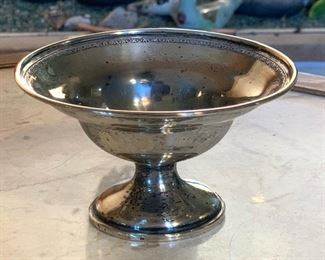 Sterling Silver Compote Footed Bowl	3in H x 5in Diameter 124 grams	