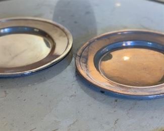 2pc Sterling Silver 8in Plates	.5in H x 8in Diameter 262 grams