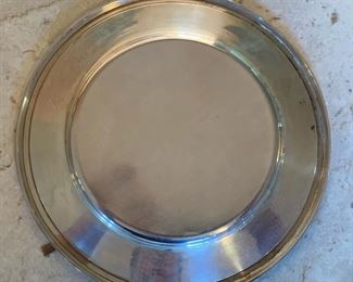 2pc Sterling Silver 8in Plates	.5in H x 8in Diameter 262 grams