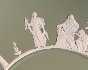 Wedgwood Jasperware Sage Green 9.5" Classic Depiction Plate	9.5in Diameter