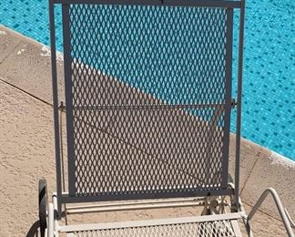 4 (priced individually) Woodard Wrought Iron Mesh Chaise Lounge Patio Chair	31 x 28 x 64	HxWxD
