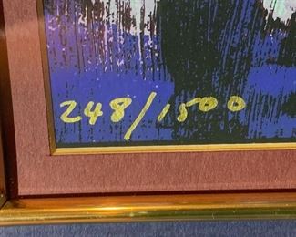 *Signed* Numbered  Ron Picou Rainy Street	23x29in