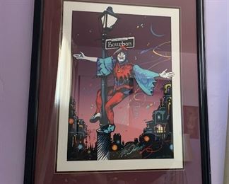 *Signed*  Numbered Ron Picou New Orleans Jester Litho	32x25.5in	HxWxD