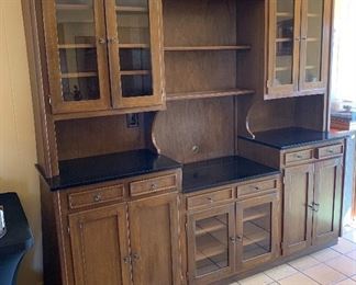 Vintage stepback cupboard/Cabinet	82x87x21in	HxWxD
